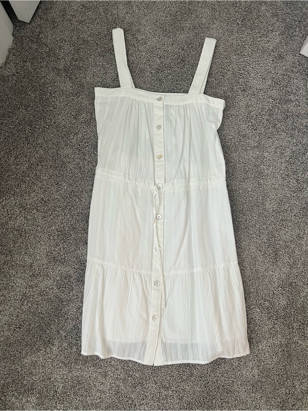 NWOT White Button-Front Sundress with Straps